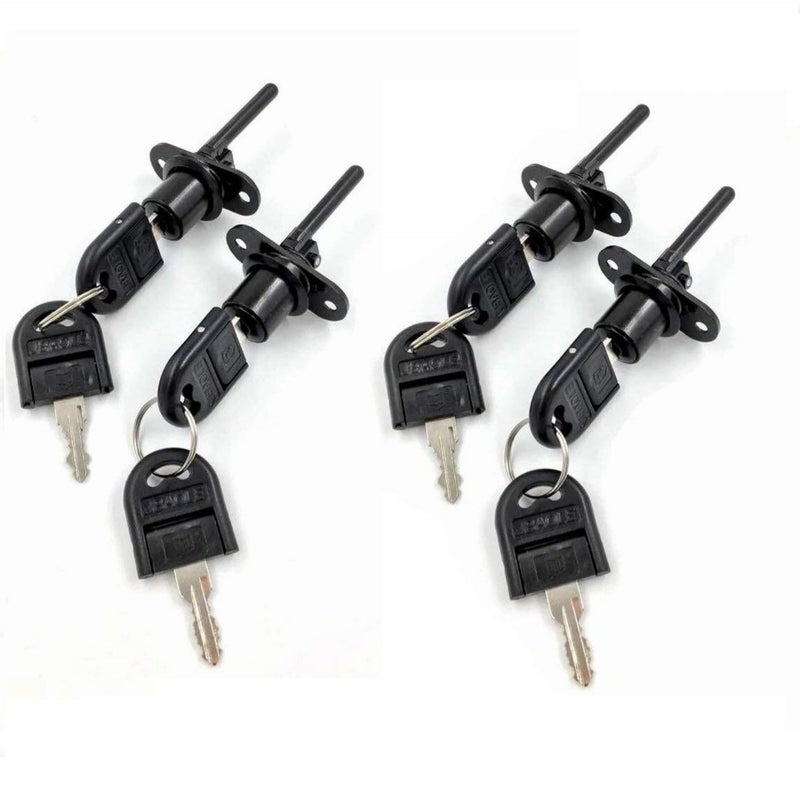 TBWHL 4 Pcs - Zinc Alloy Drawer Lock with Keys, Desk Locks File Cabinet Lock for Wardrobe Furniture Cabinet Locker Showcase with 2 Key 16mm (Black, Keyed Different) - Image 1